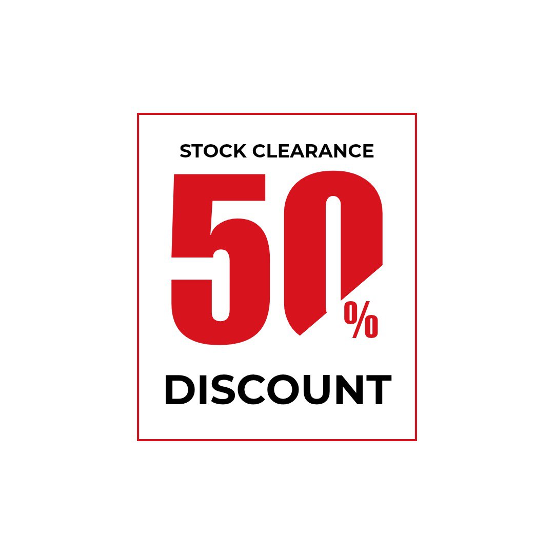50% Discount(Stock Clearence)