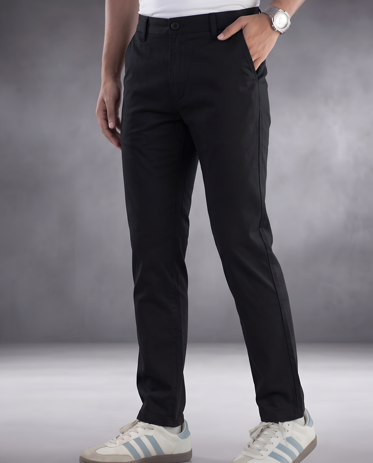Premium Chino Twill Pant (Black)