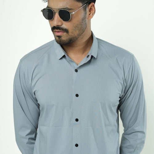 Bamboo Fiber Jacquard Shirt (Ash)