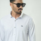 Bamboo Fiber Jacquard Shirt (White)