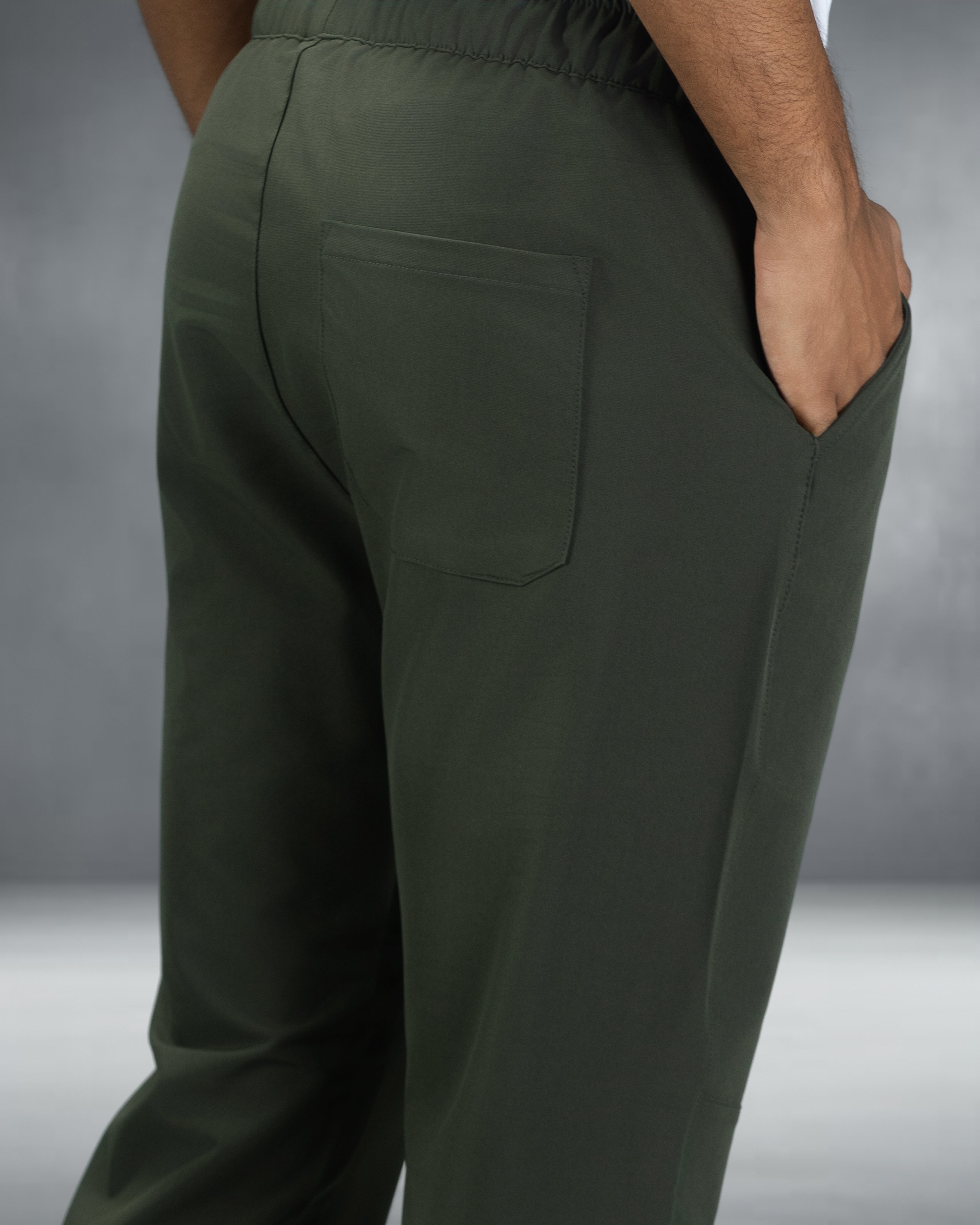 Premium Solid Trouser Pant (Olive)