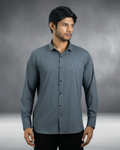 Bamboo Fiber Textured Shirt (Dark Ash)