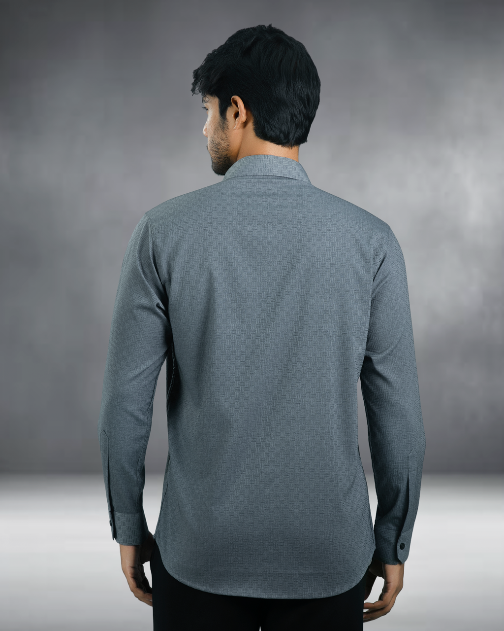 Bamboo Fiber Textured Shirt (Dark Ash)