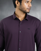 Bamboo Fiber Textured Shirt (Maroon)