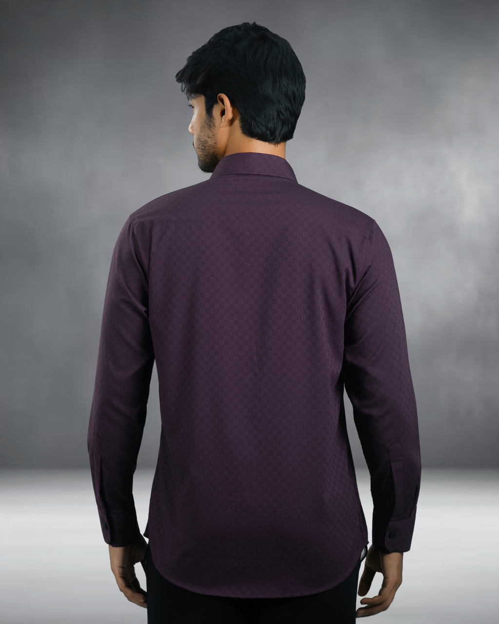 Bamboo Fiber Textured Shirt (Maroon)