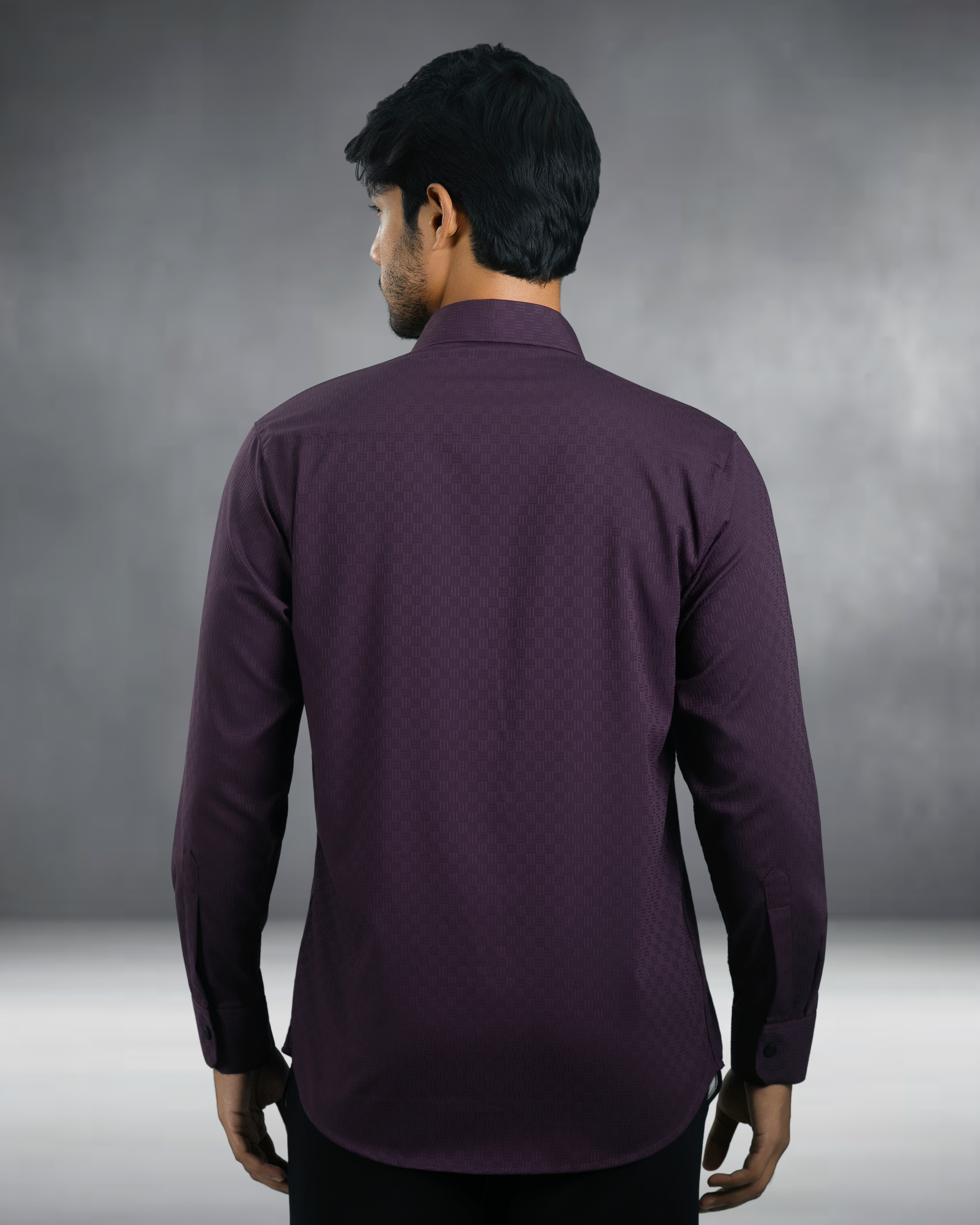 Bamboo Fiber Textured Shirt (Maroon)