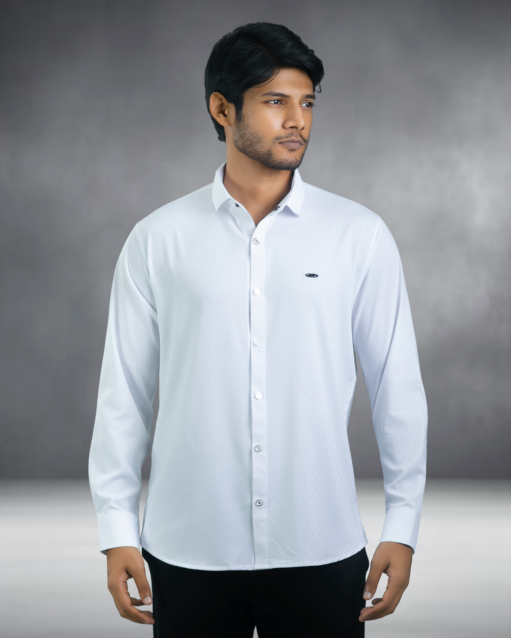 Bamboo Fiber Textured Shirt (White)