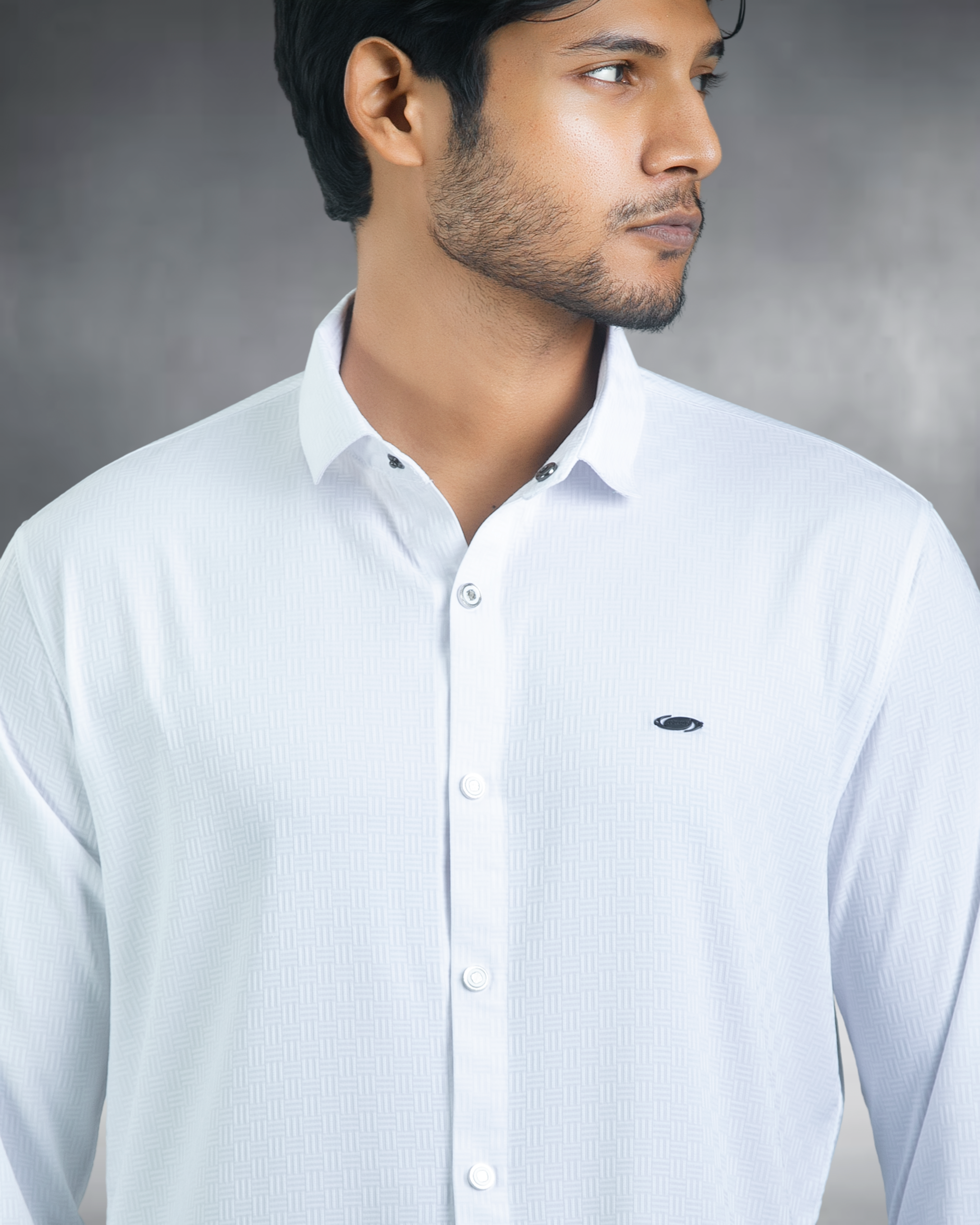 Bamboo Fiber Textured Shirt (White)