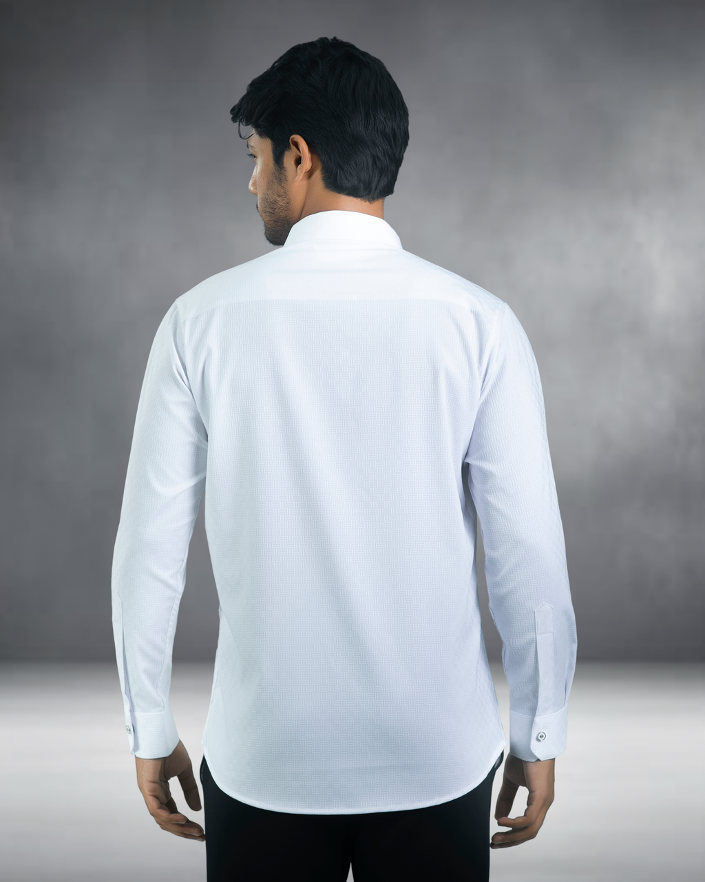 Bamboo Fiber Textured Shirt (White)