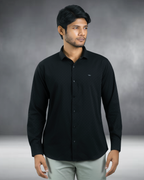 Bamboo Fiber Textured Shirt (Black)