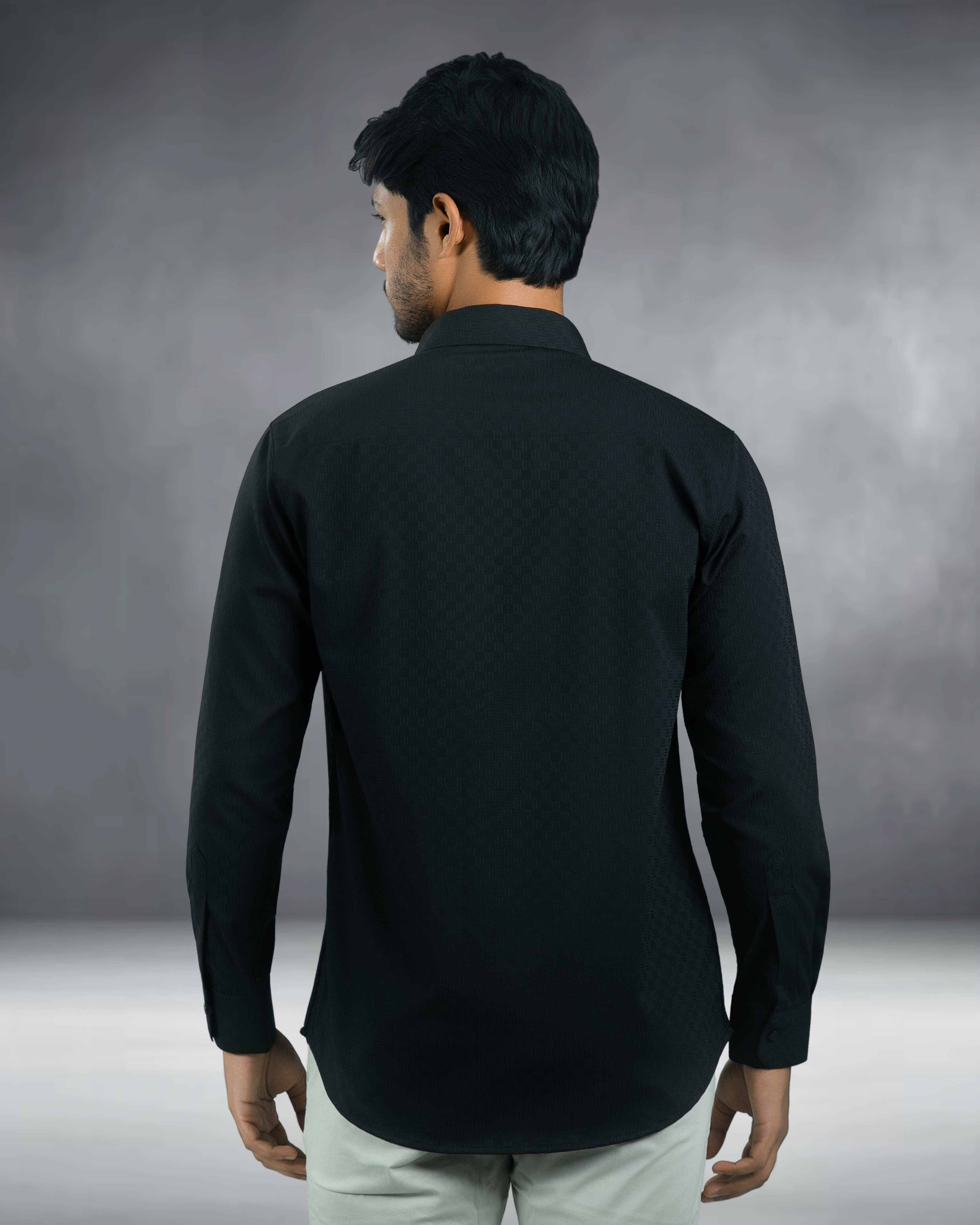 Bamboo Fiber Textured Shirt (Black)
