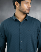 Bamboo Fiber Textured Shirt (Navy Blue)
