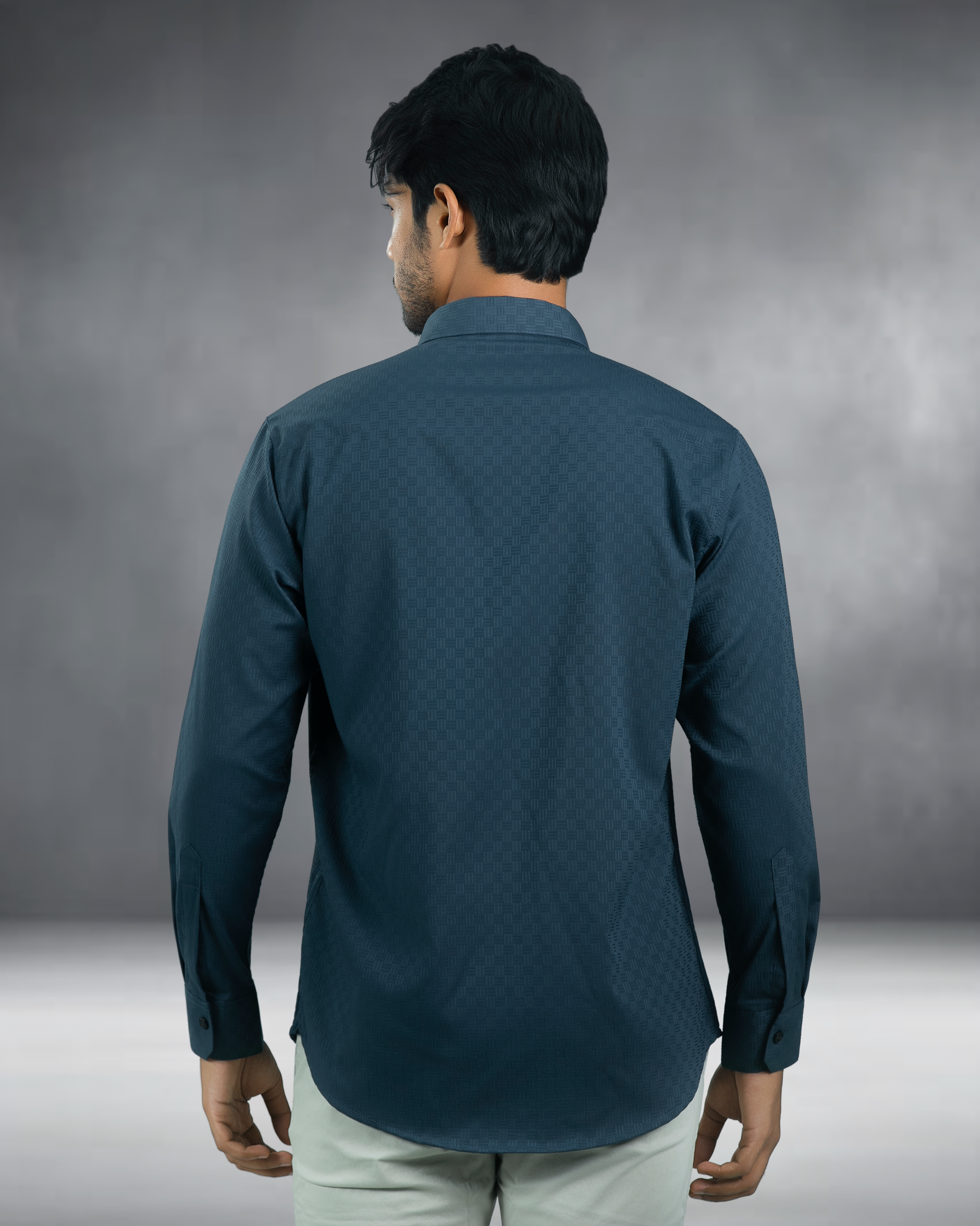 Bamboo Fiber Textured Shirt (Navy Blue)