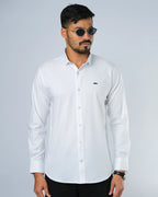 Bamboo Fiber Solid Shirt White Stripe