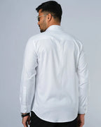 Bamboo Fiber Solid Shirt White Stripe