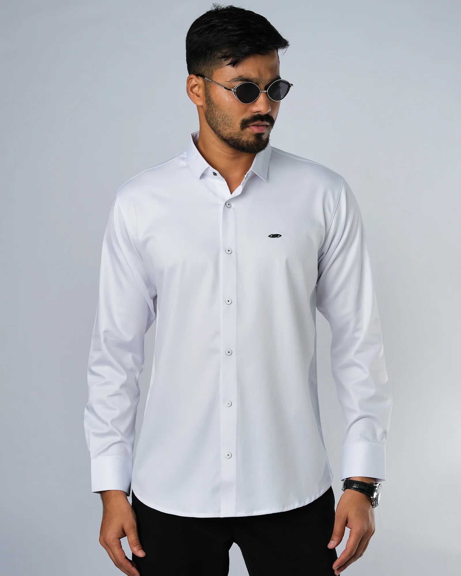 Bamboo Fiber Solid Shirt White