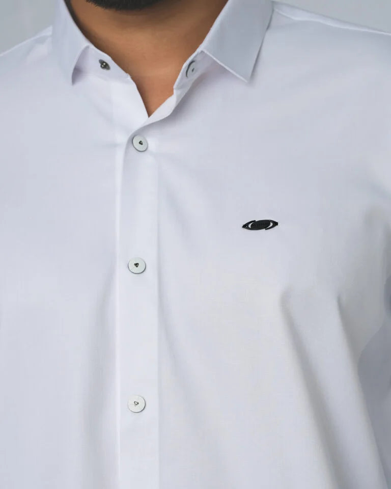 Bamboo Fiber Solid Shirt White