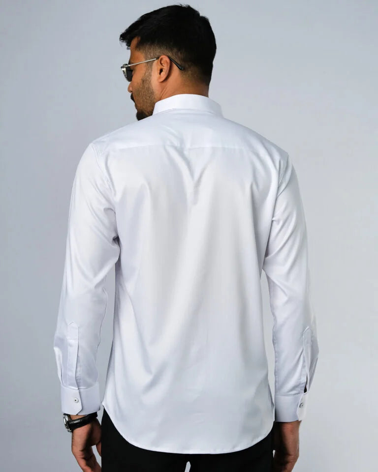 Bamboo Fiber Solid Shirt White