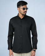 Bamboo Fiber Solid Shirt Black