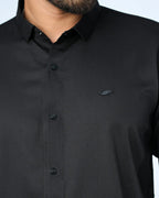 Bamboo Fiber Solid Shirt Black