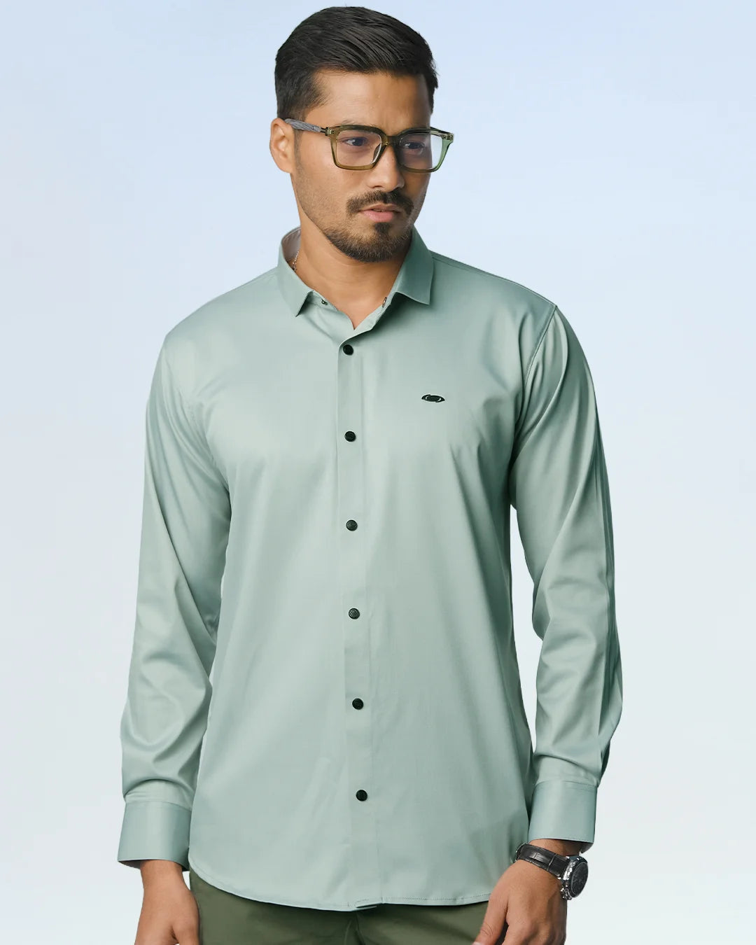 Bamboo Fiber Solid Shirt Mint Green