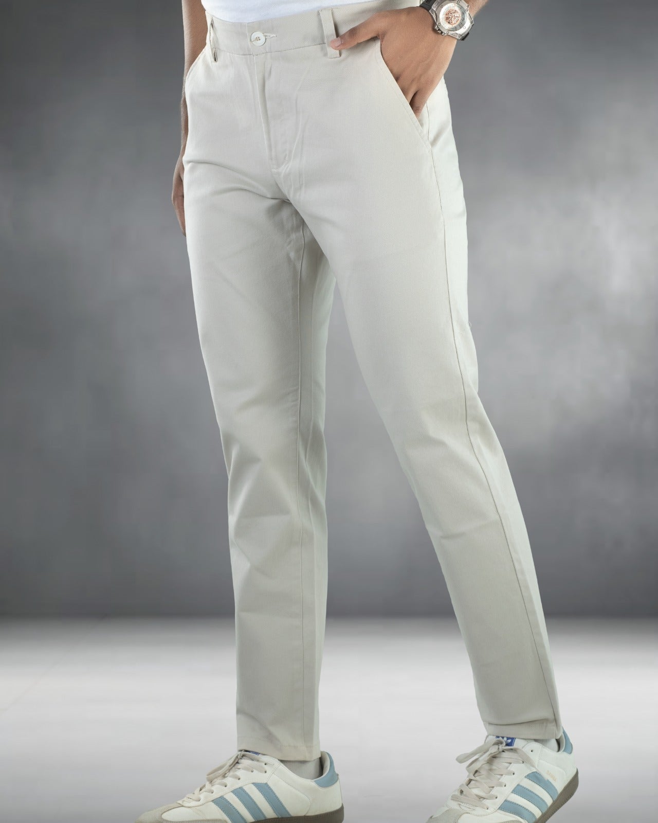 Premium Chino Twill Pant (Cream)