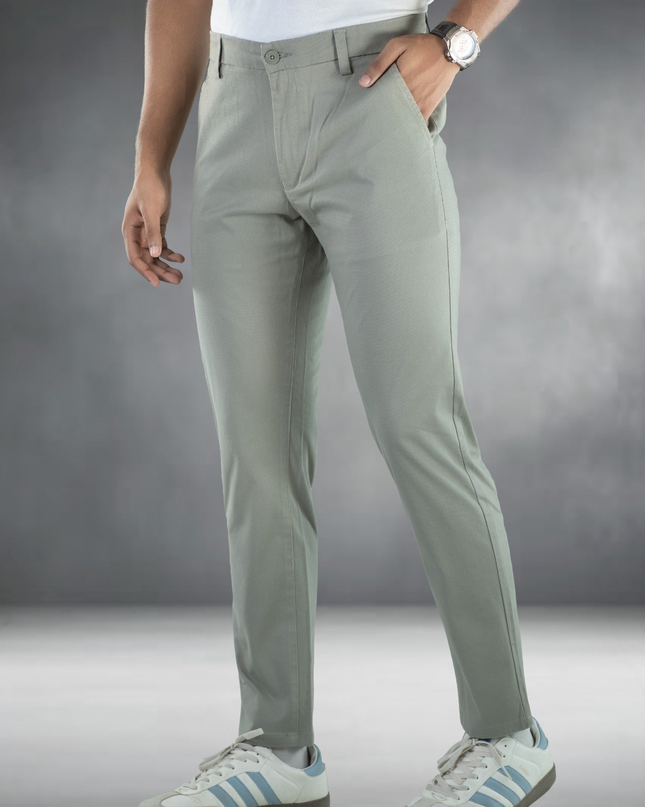 Premium Chino Twill Pant (Stone Grey)