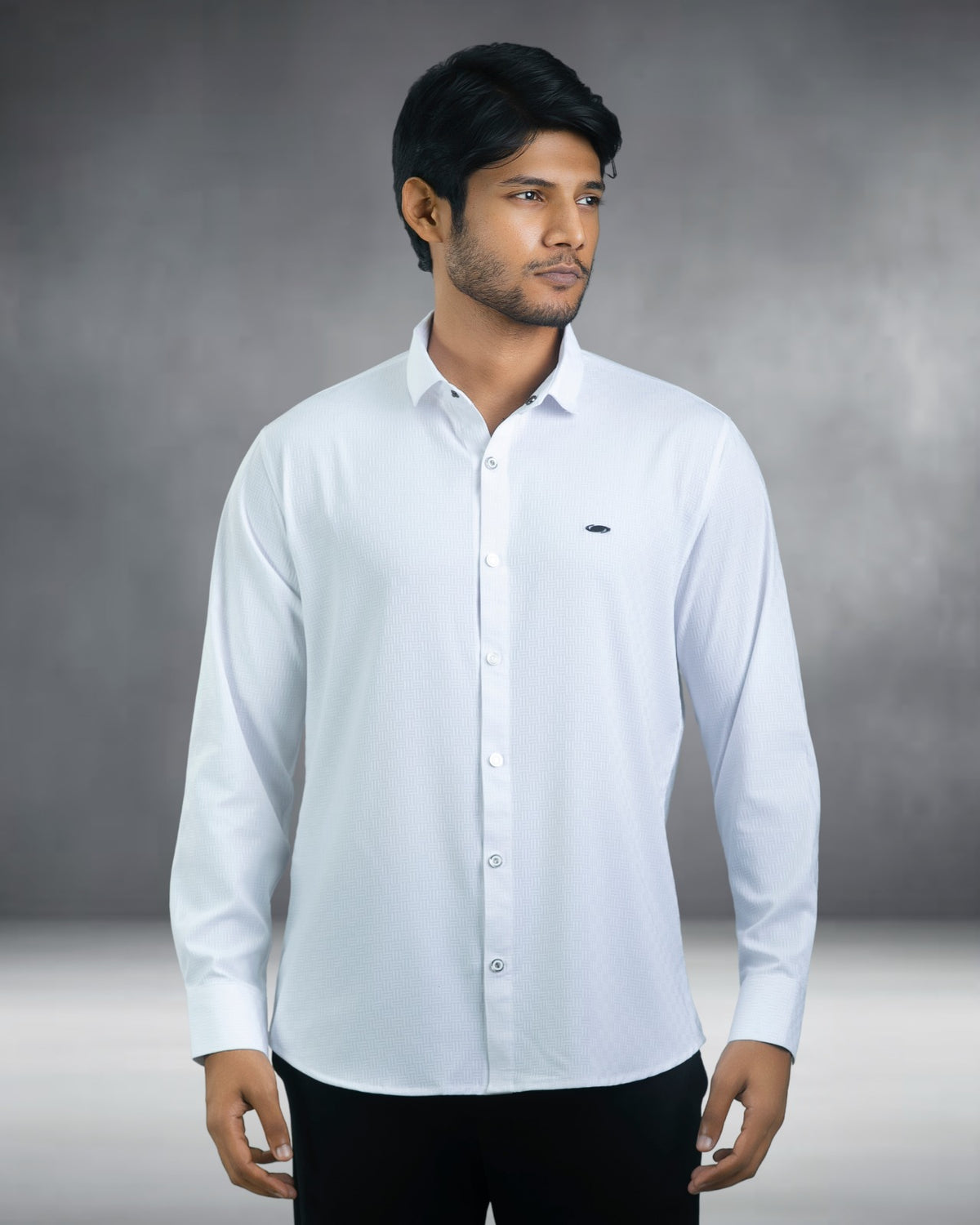 Bamboo Fiber Textured Shirt (White) – men's shirt by A3 Styles