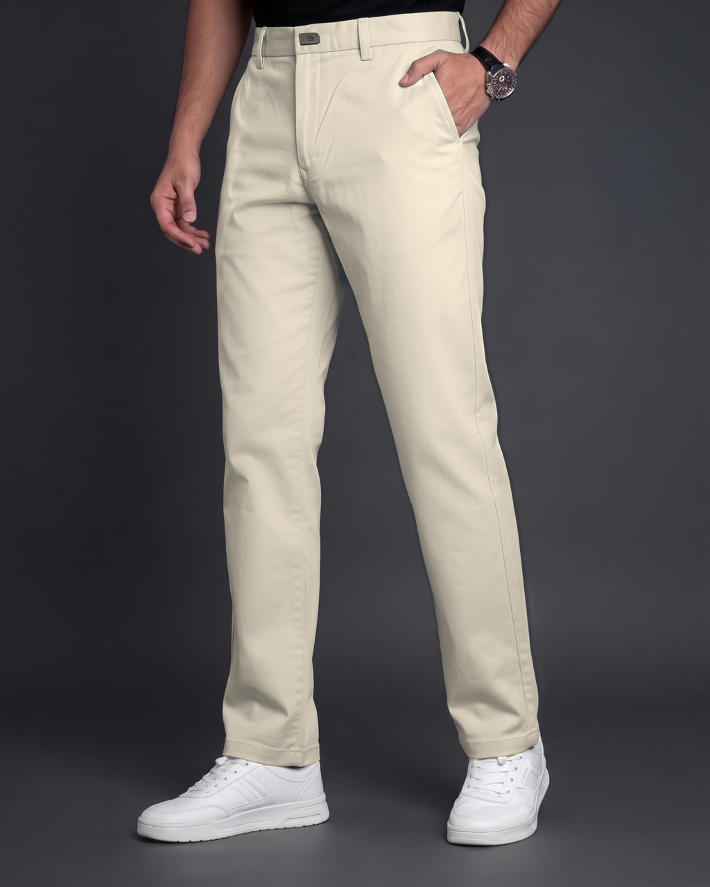 Premium Chinese Chino (Beige) - side view