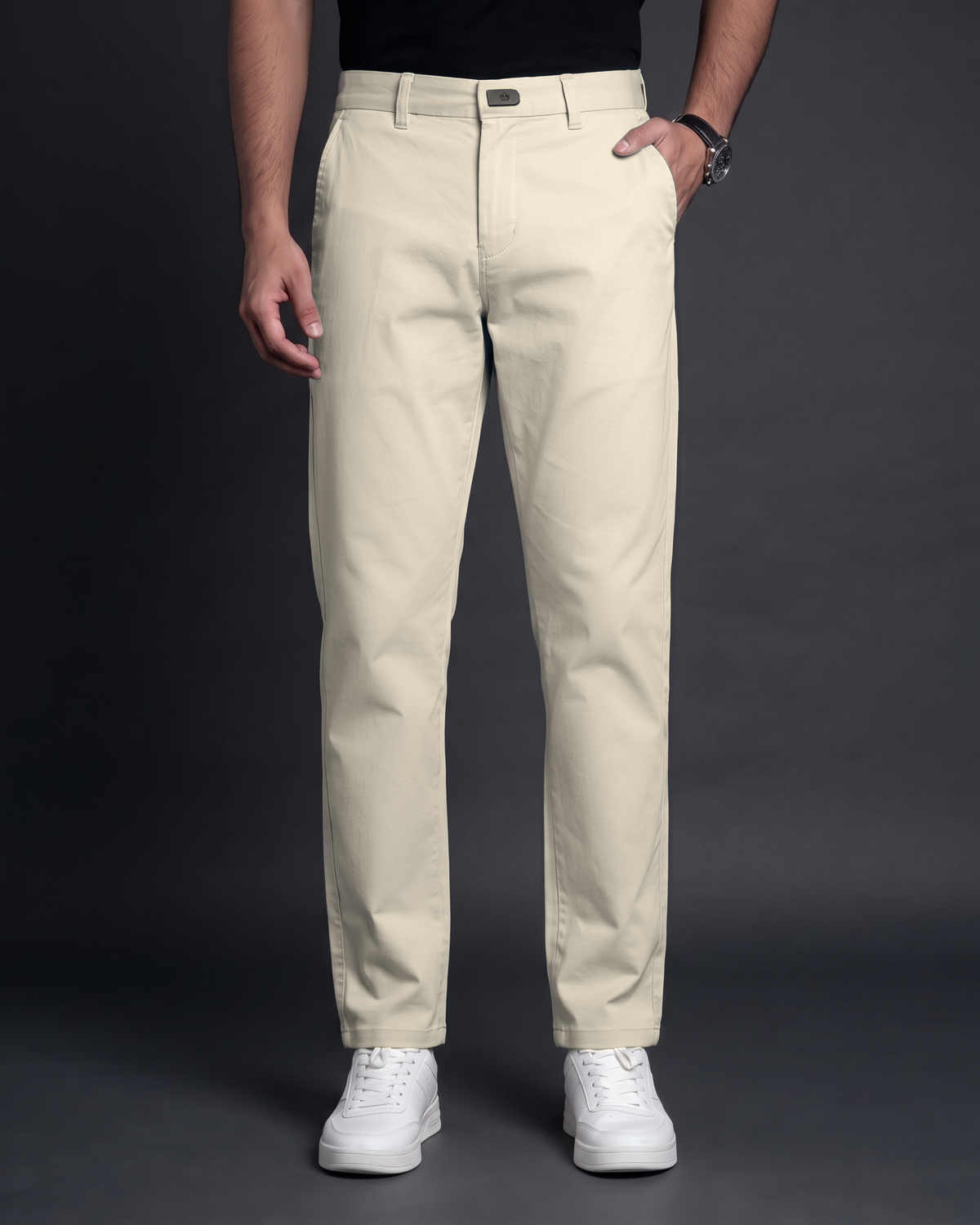 Premium Chinese Chino (Beige) - front view