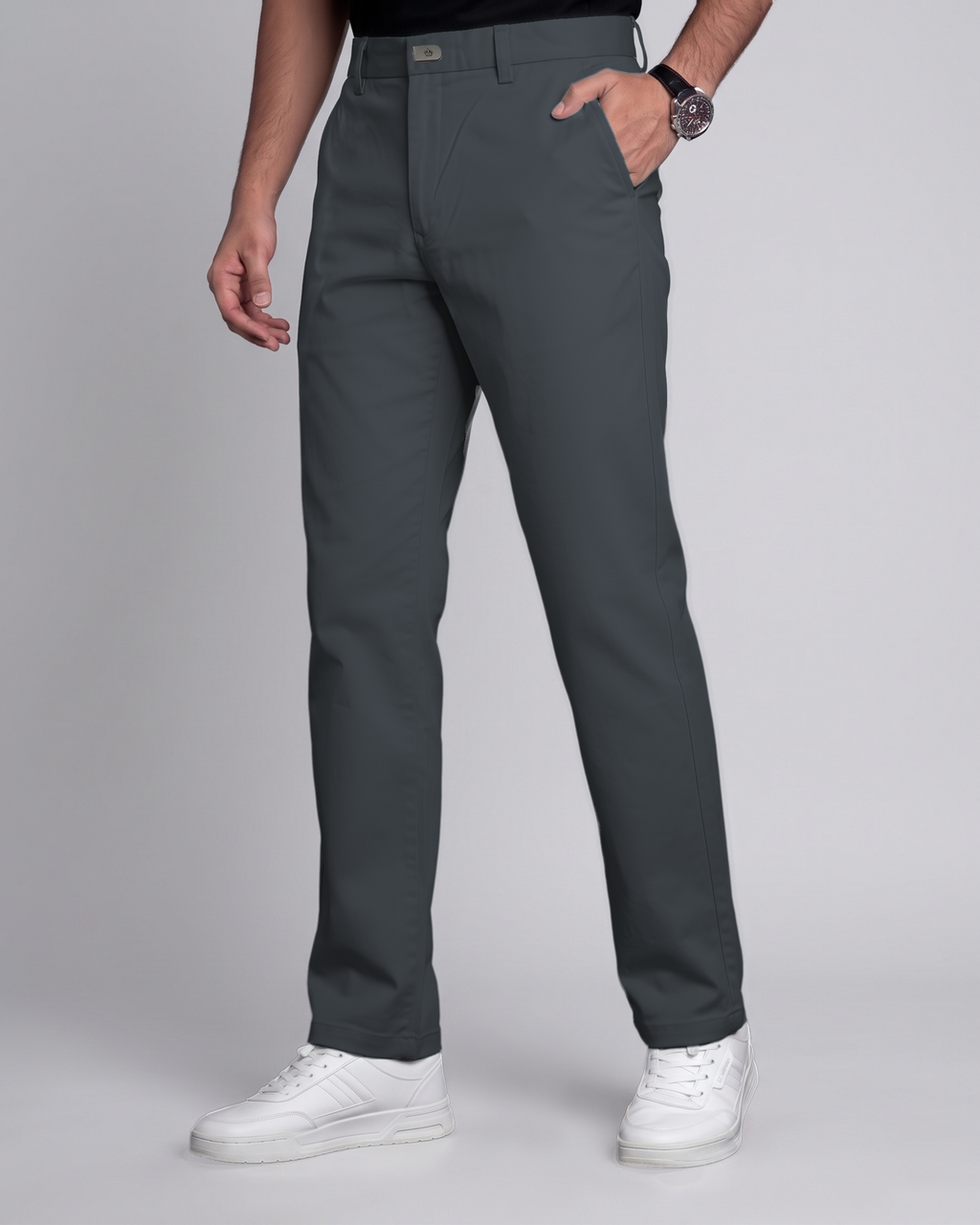 Premium Chinese Chino (Charcoal) - side view