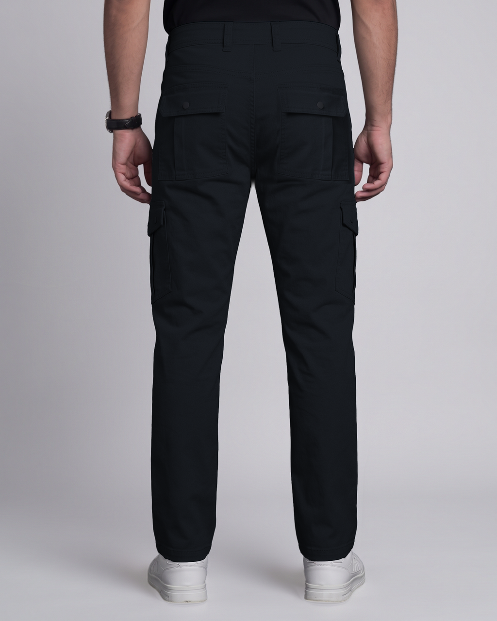 Premium Cargo Pant (Black) - back view
