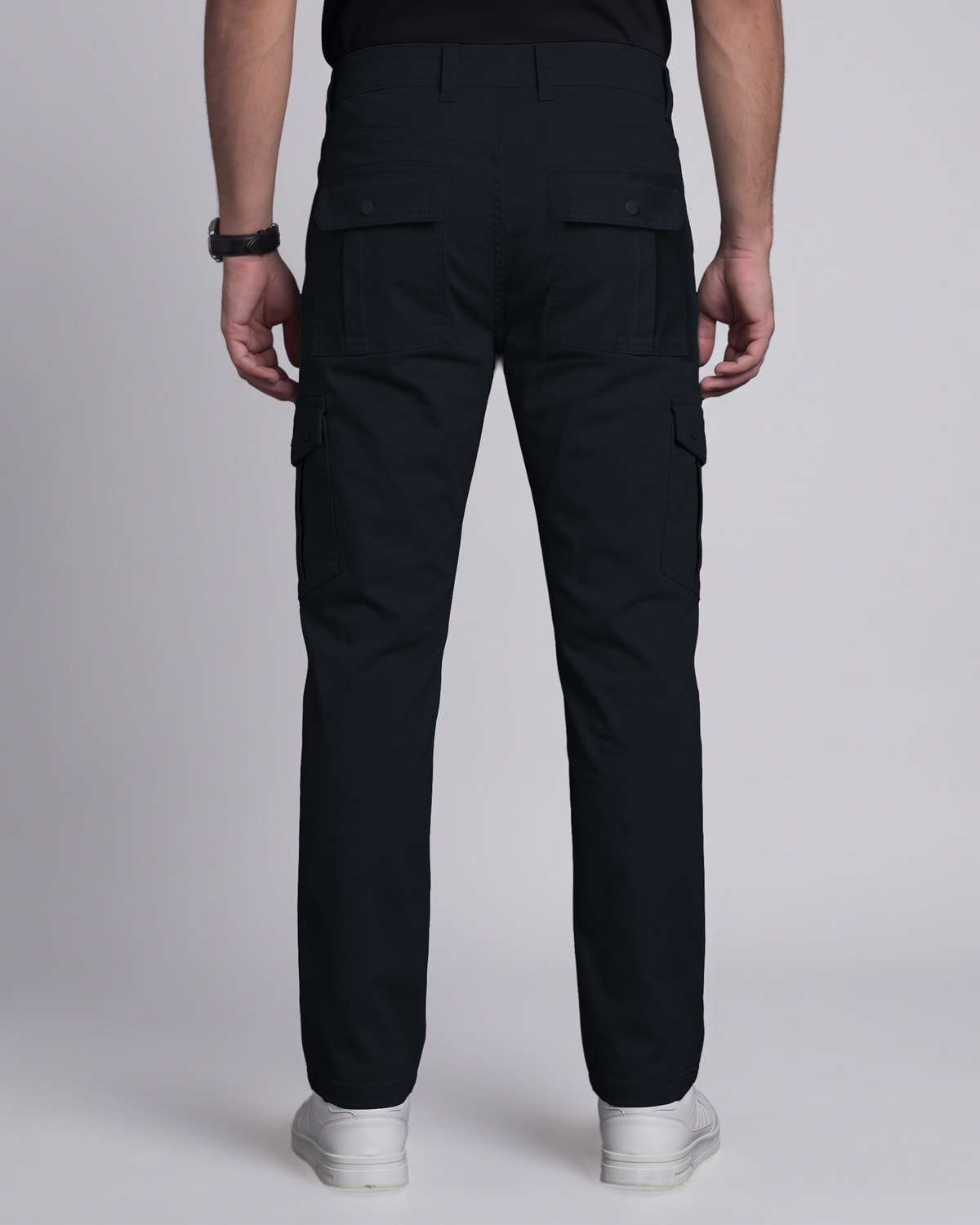 Premium Cargo Pant (Black) - back view