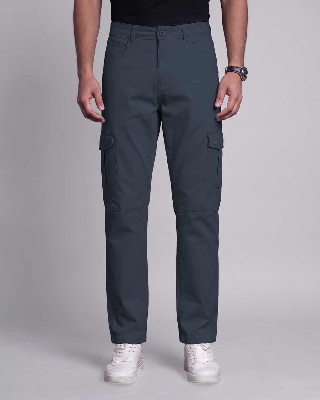 Premium Cargo Pant (Charcoal) - front view