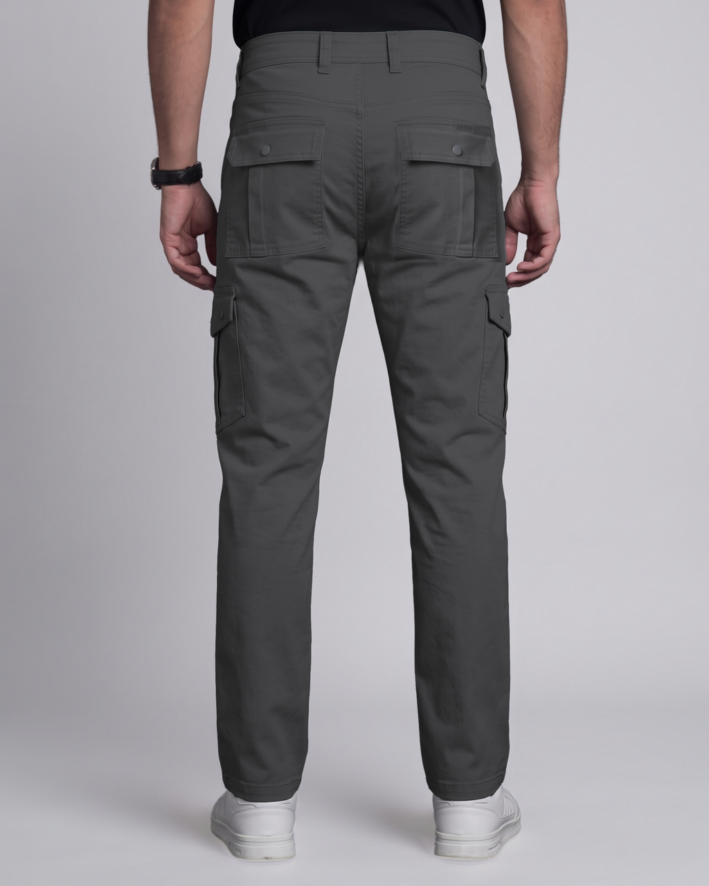 Premium Cargo Pant (Dark Ash) - back view