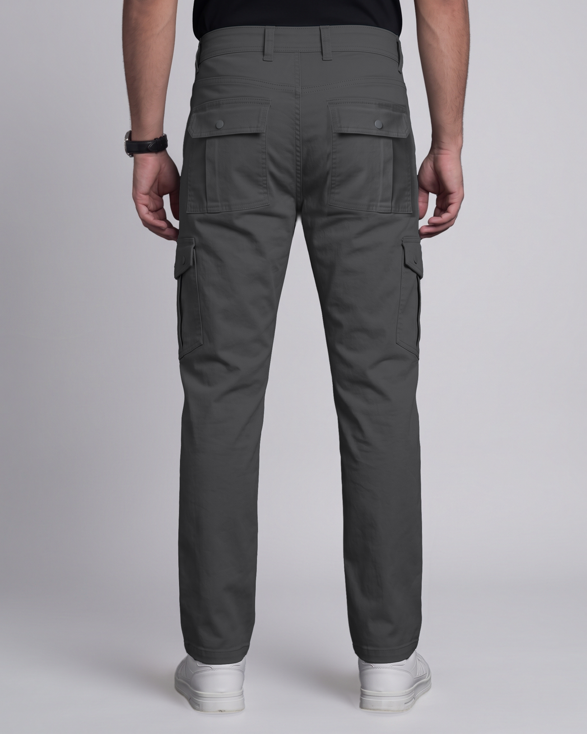 Premium Cargo Pant (Dark Ash) - back view
