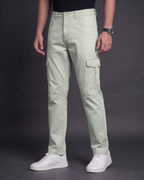 Premium Cargo Pant (Light Olive) - side view
