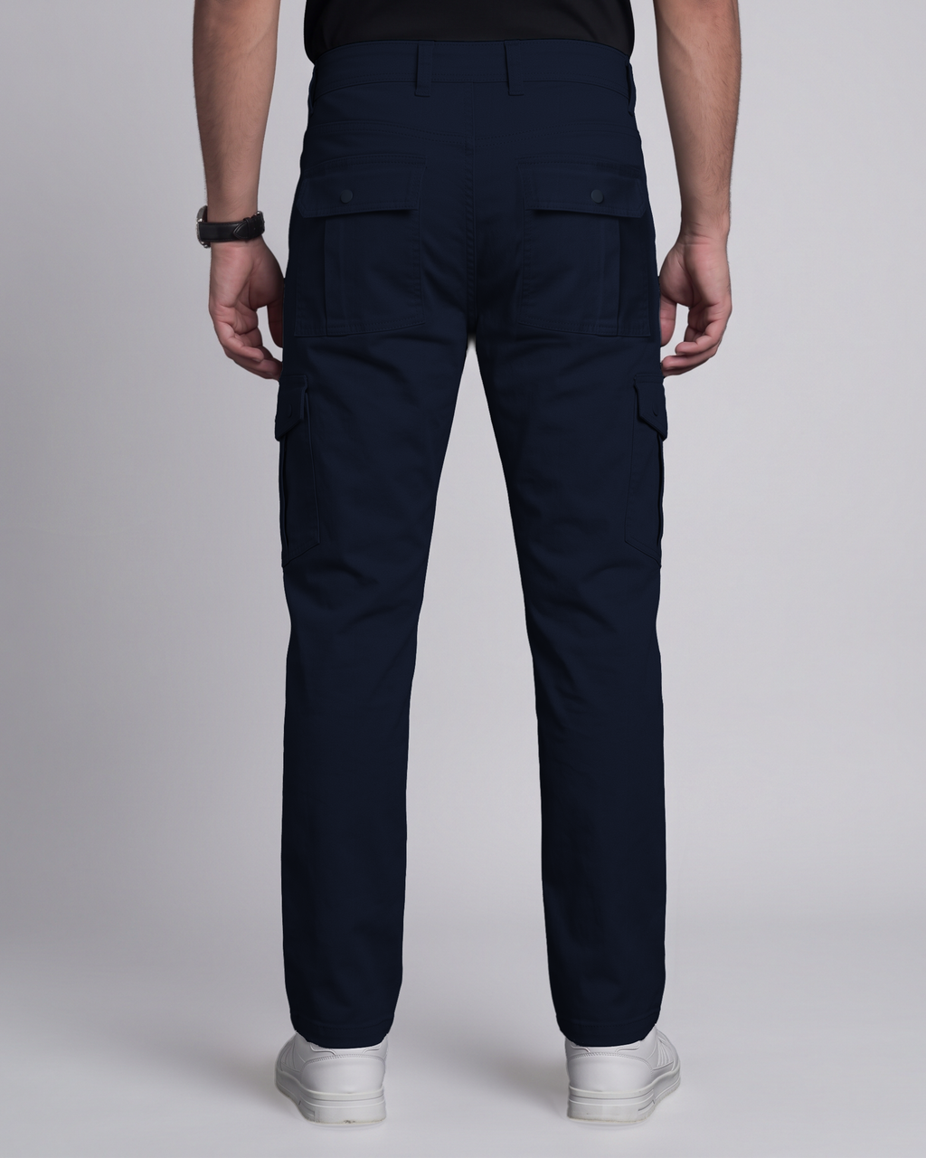 Premium Cargo Pant (Navy Blue) - back view