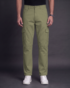 Premium Cargo Pant (Olive) - front view