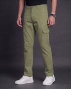Premium Cargo Pant (Olive) - side view