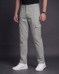 Premium Cargo Pant (Stone Grey) - side view