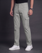 Premium Cargo Pant (Stone Grey) - side view