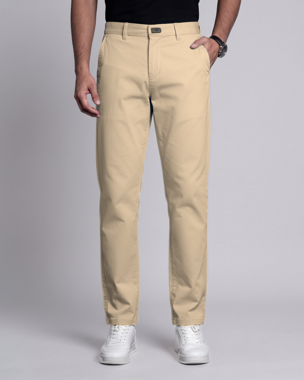 Premium Chinese Chino (Light Khaki) - front view