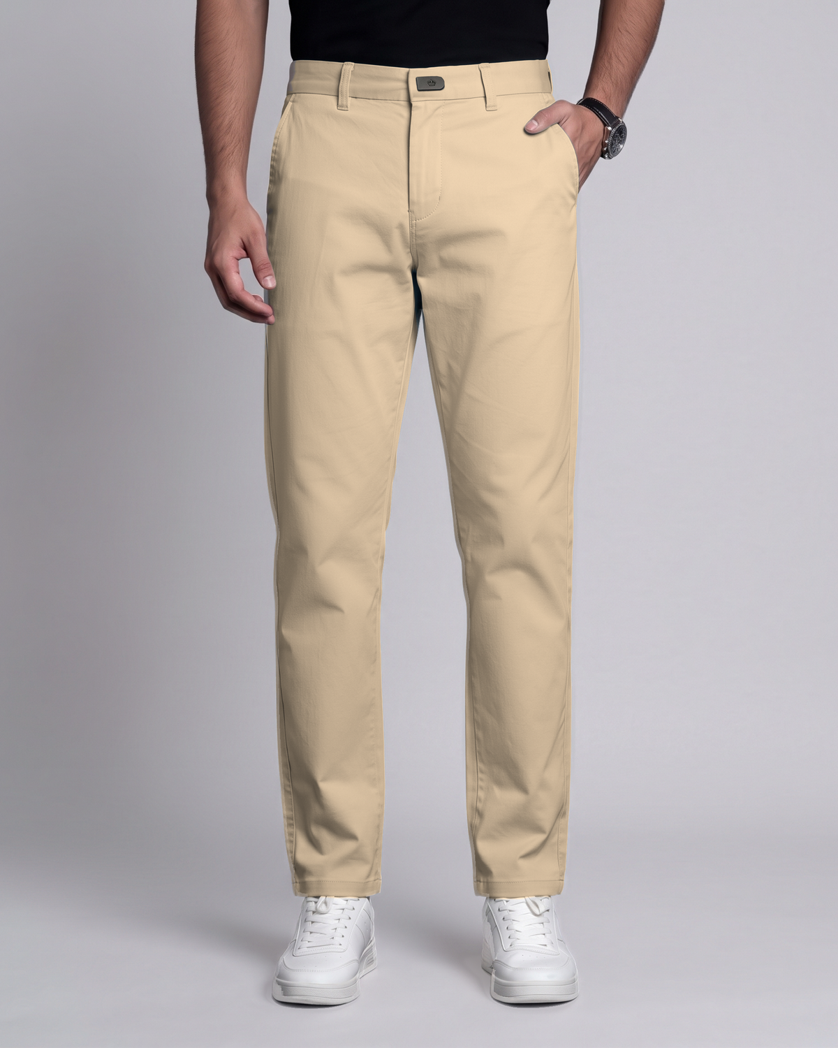 Premium Chinese Chino (Light Khaki) - front view