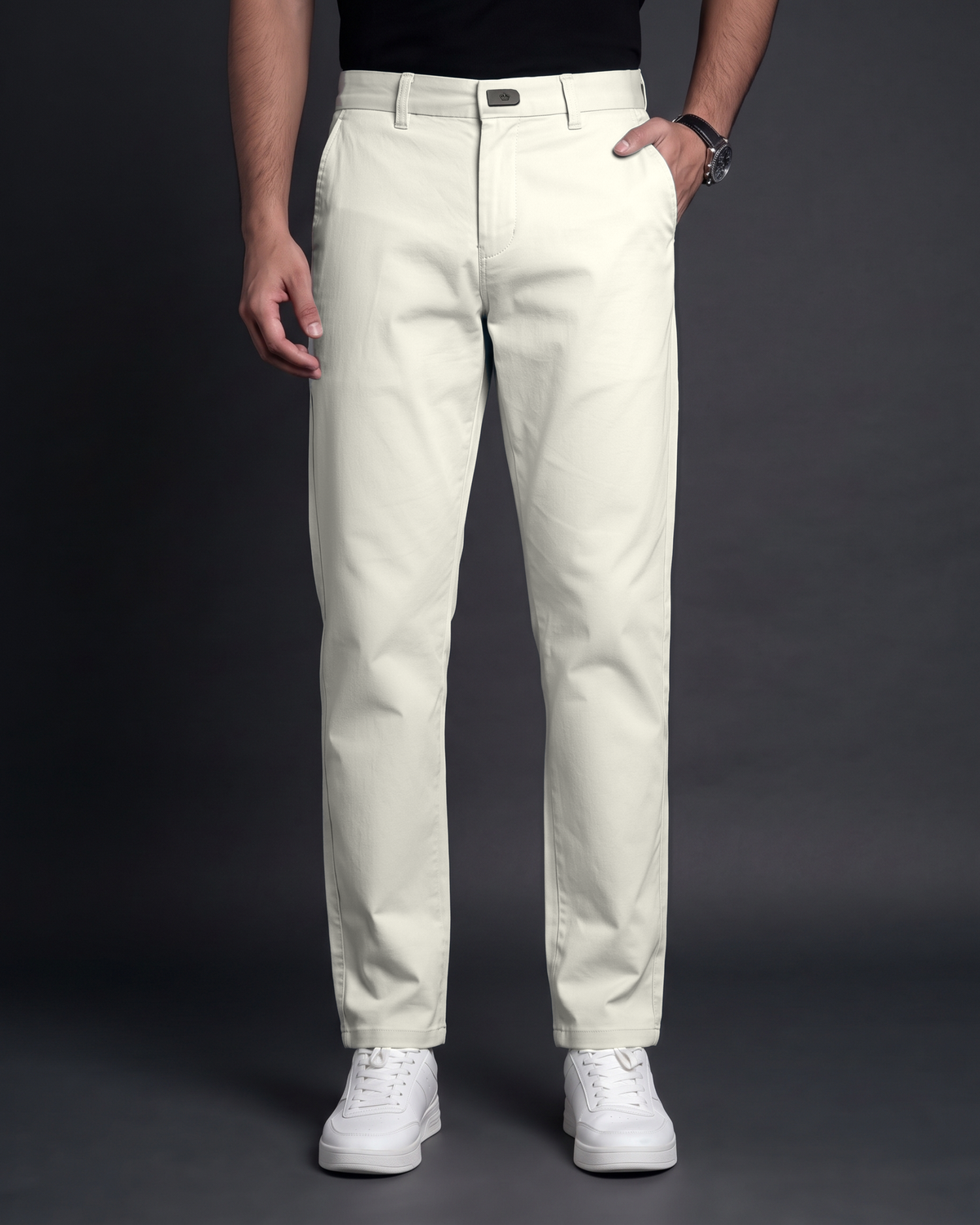 Premium Chinese Chino (Off White) - front view