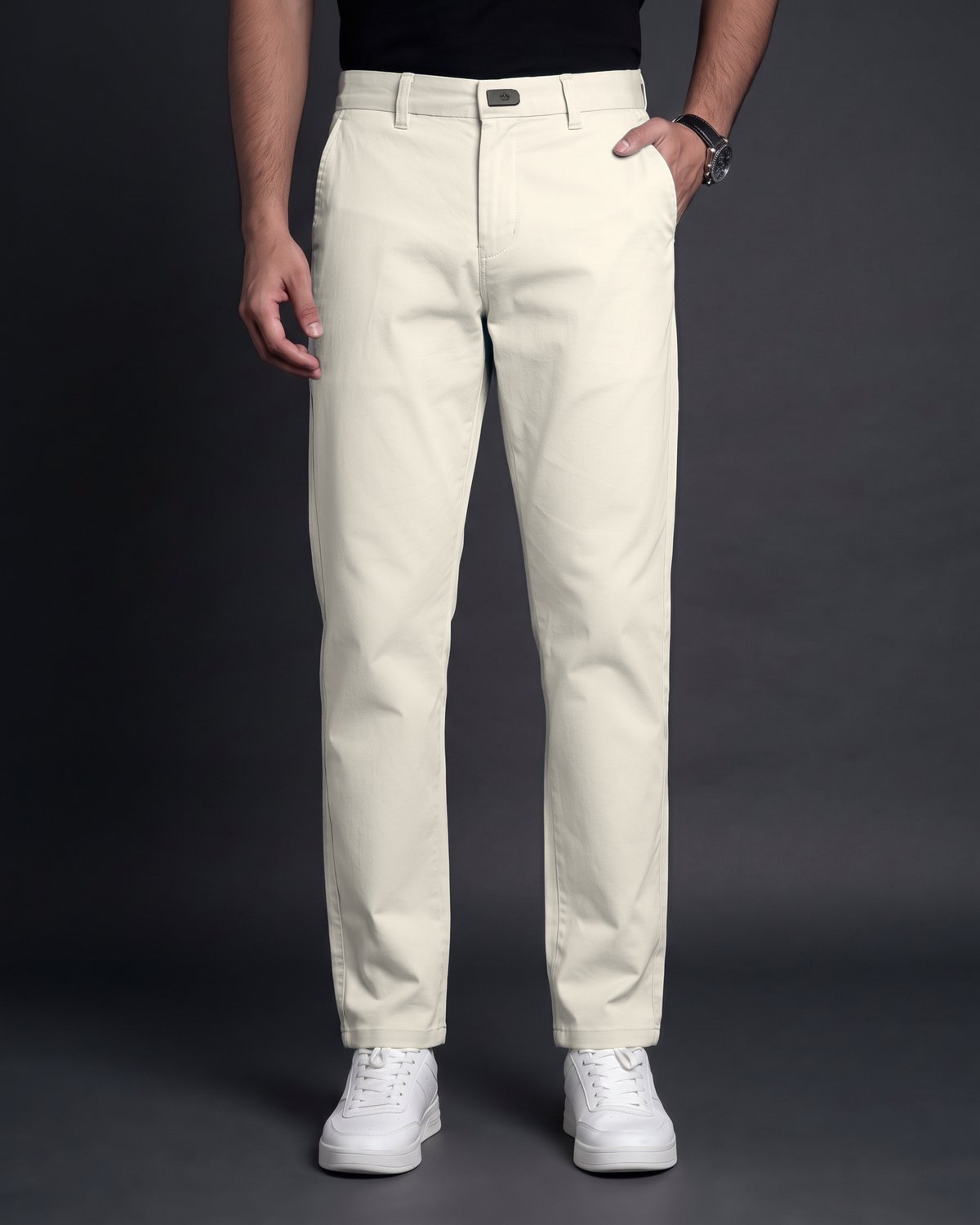 Premium Chinese Chino (Cream) front