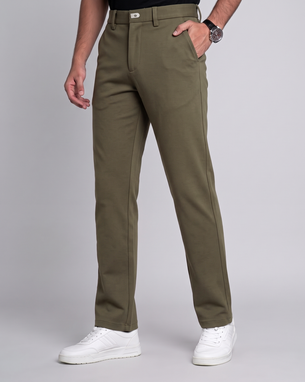 Premium Chinese Chino (Dark Khaki) side