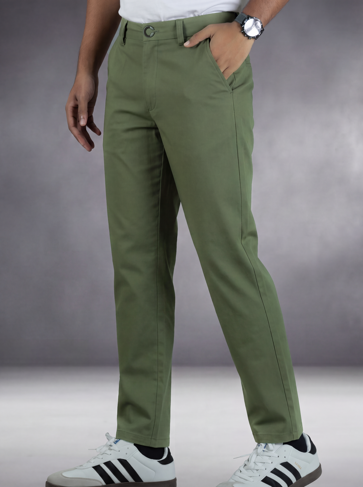 Premium Chinese Chino (Olive Green)