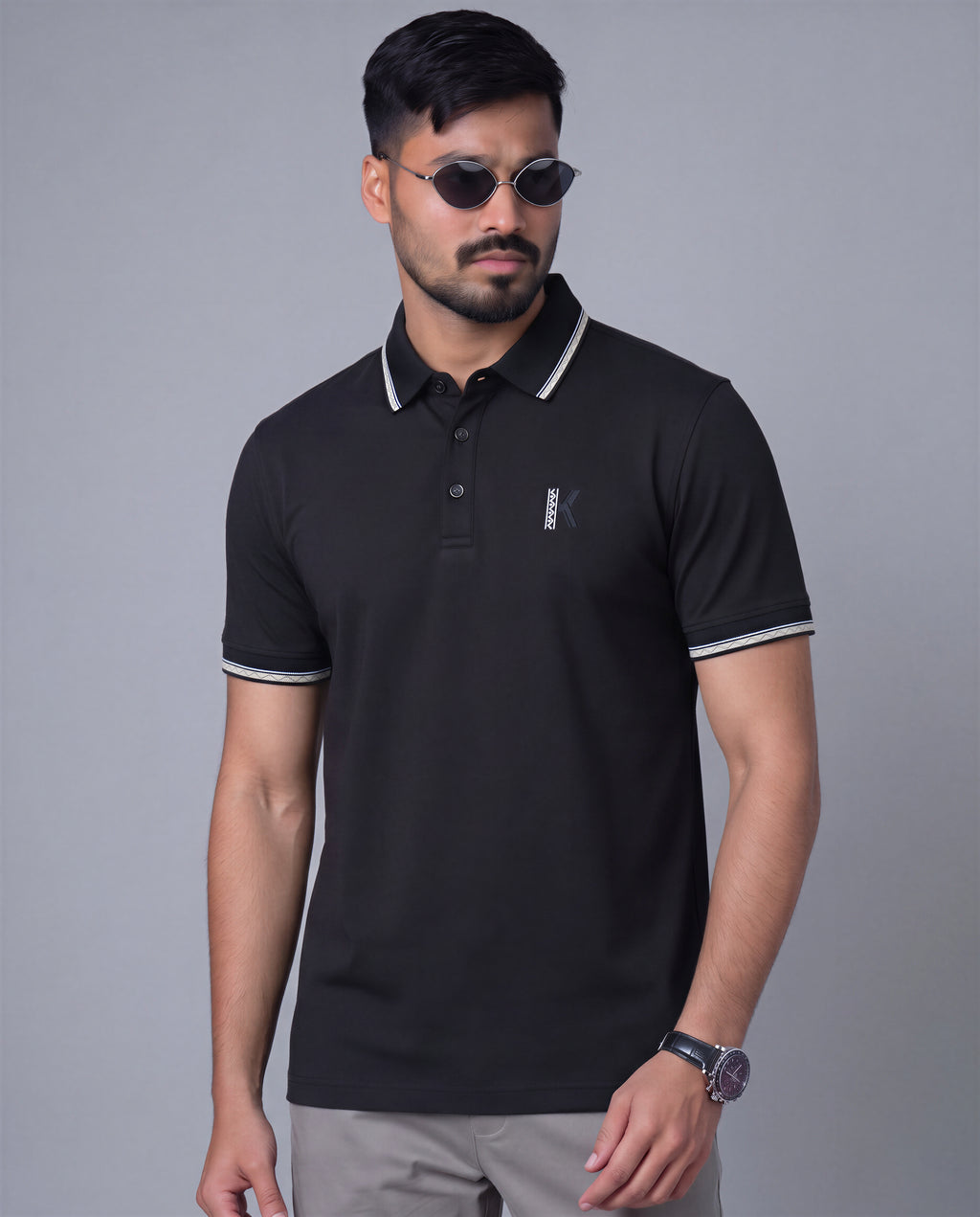 Premium Polo (Black) – men's polo shirt by A3 Styles