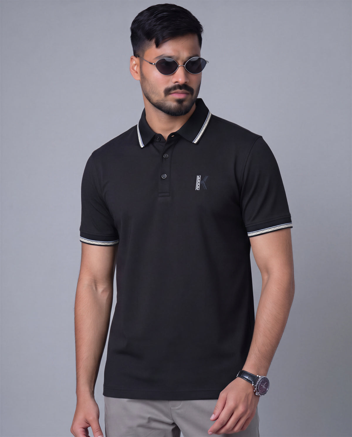 Premium Polo (Black) – men's polo shirt by A3 Styles